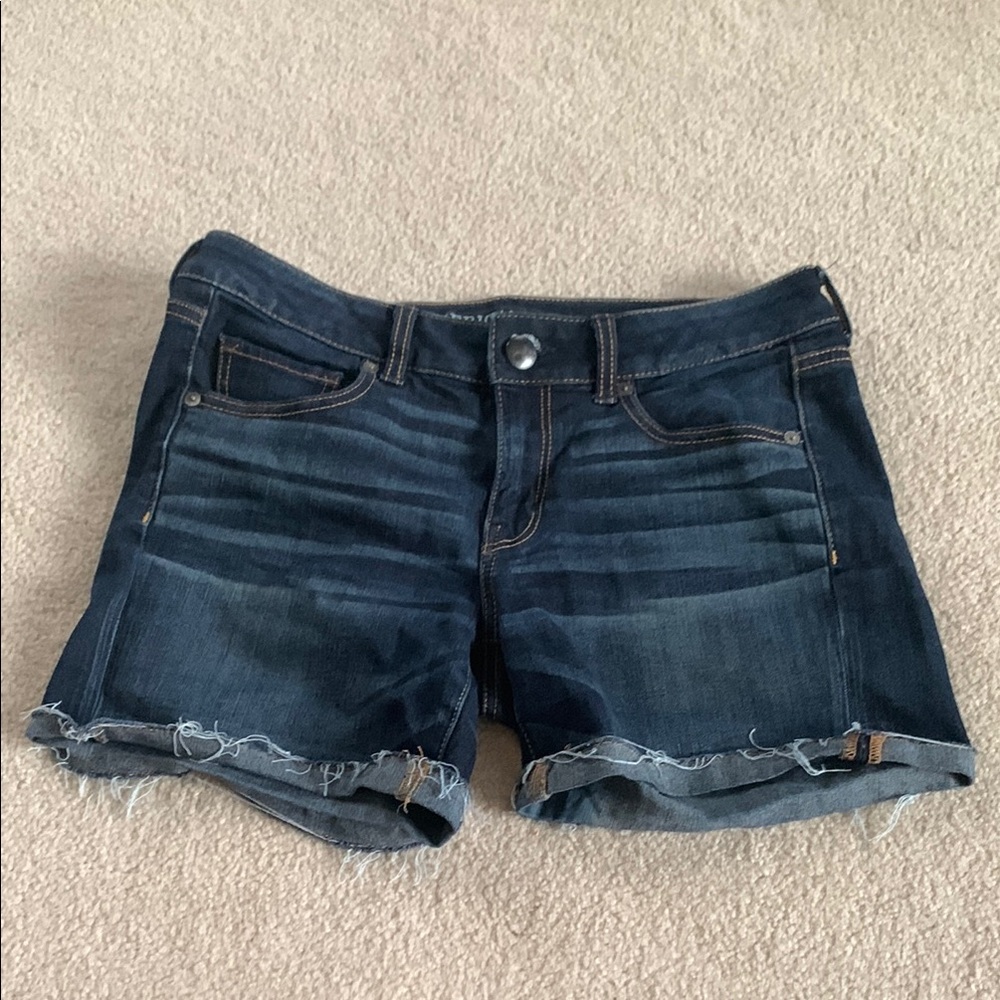 American Eagle Outfitters Dark Wash Denim Shorts (Size 8)